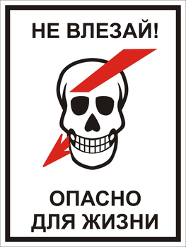 S29/1 Не влезай! опасно для жизни! - Знаки безопасности - Знаки по электробезопасности - Магазин охраны труда и техники безопасности stroiplakat.ru