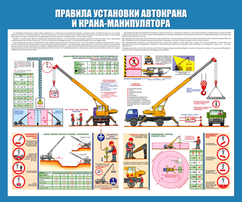 C33 Стенд правила установки автокранов (1200х1000 мм, пластик ПВХ 3мм, Прямая печать на пластик) - Стенды - Тематические стенды - Магазин охраны труда и техники безопасности stroiplakat.ru